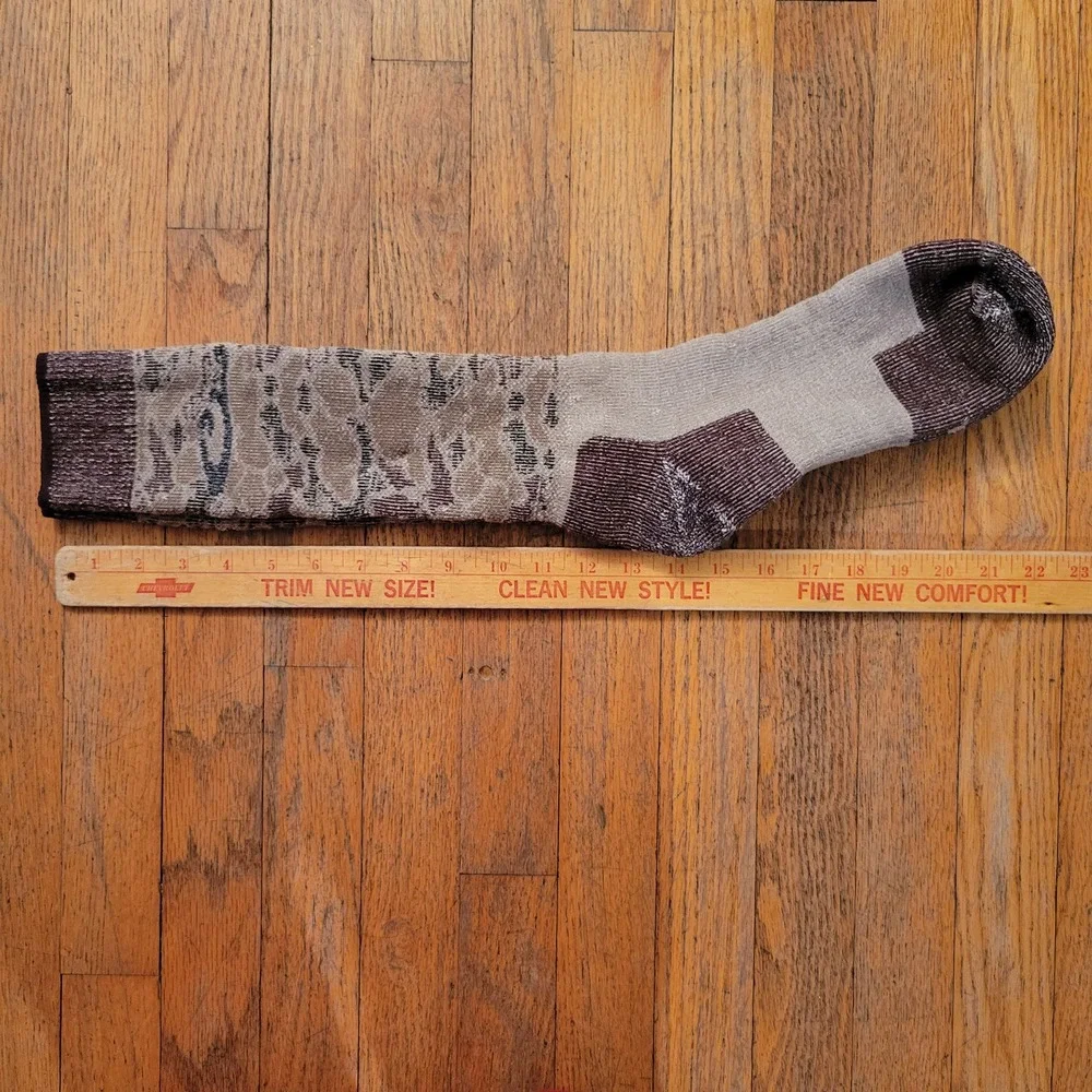 NEW Drake XL Over Calf Socks Brown Camo Reinforced Heel Toe Waterfowl Hunting